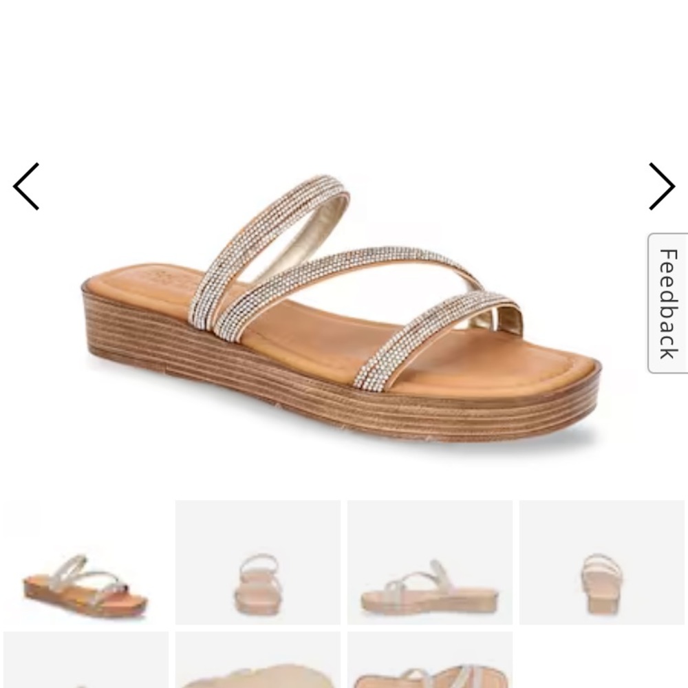 Bella~víta gold metallic ￼Sandals size 6w